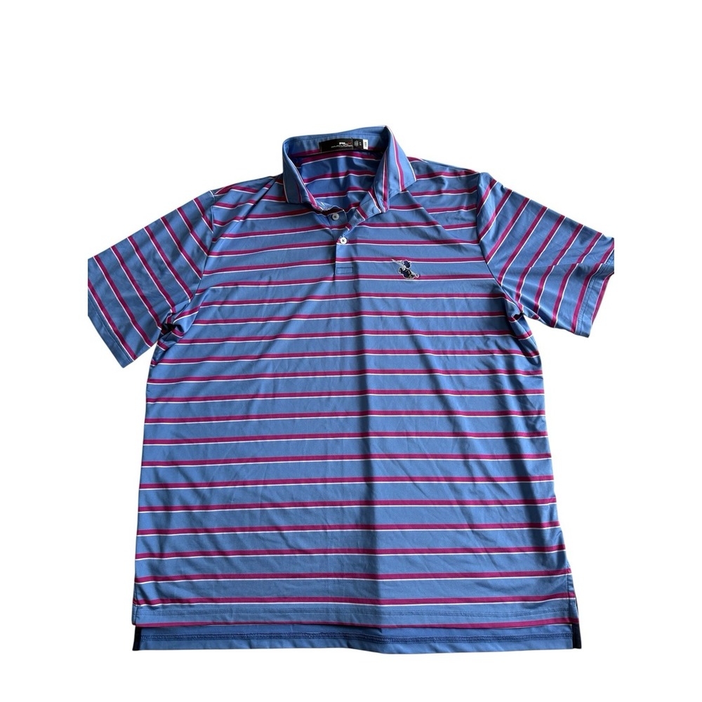 RLX Ralph Lauren golf polo Shirt XL tall blue stripe EUC